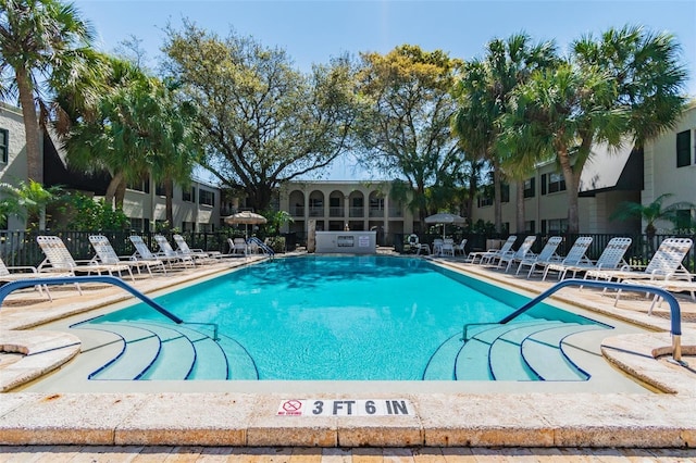 view of pool with a patio