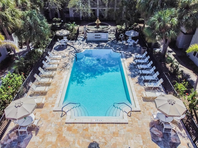 view of pool with a patio area