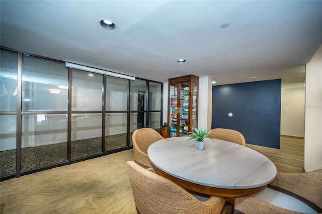 dining area featuring light hardwood / wood-style floors