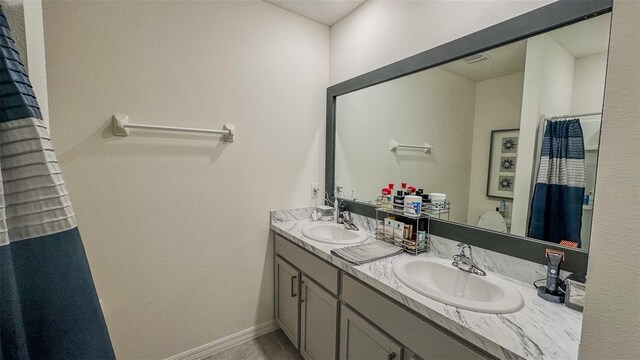 bathroom featuring double sink vanity