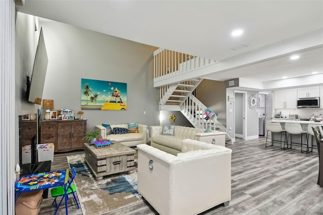 living room featuring light hardwood / wood-style floors