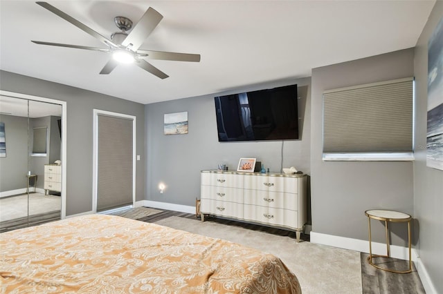 bedroom featuring ceiling fan