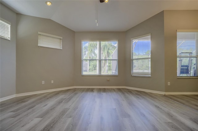 19334 Autumn Woods Ave, Tampa, FL 33647 - spare room with baseboards, wood finished floors, and lofted ceiling