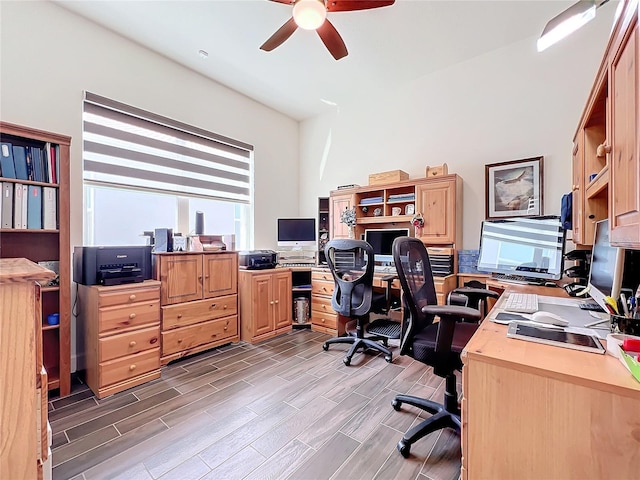 office featuring ceiling fan