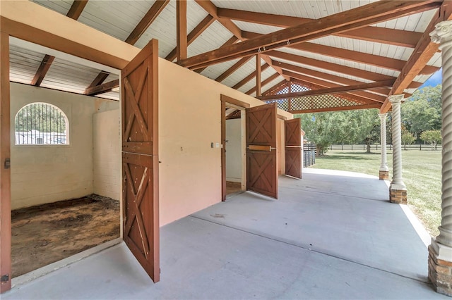 view of horse barn