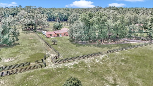 aerial view with a rural view