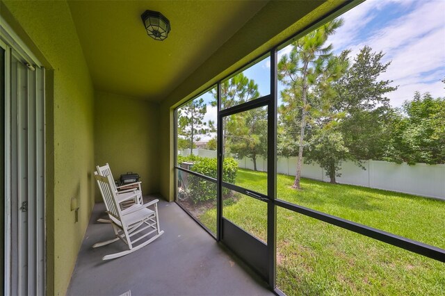 view of unfurnished sunroom