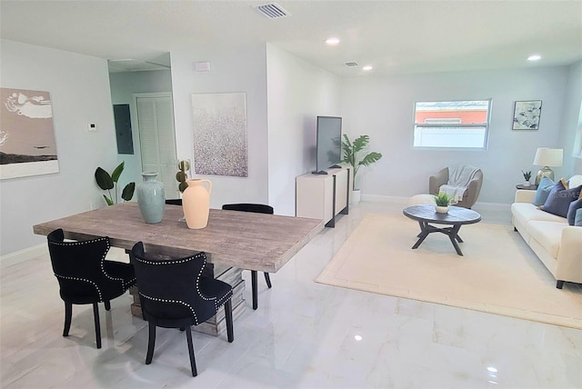 dining room with electric panel