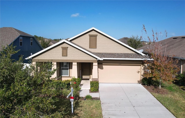 craftsman house with a garage