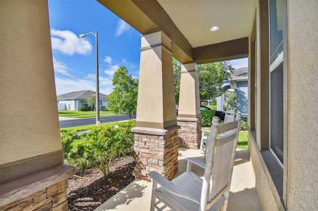 view of patio featuring covered porch