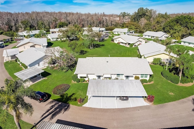 birds eye view of property with a residential view