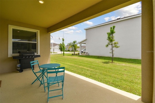 view of patio featuring grilling area