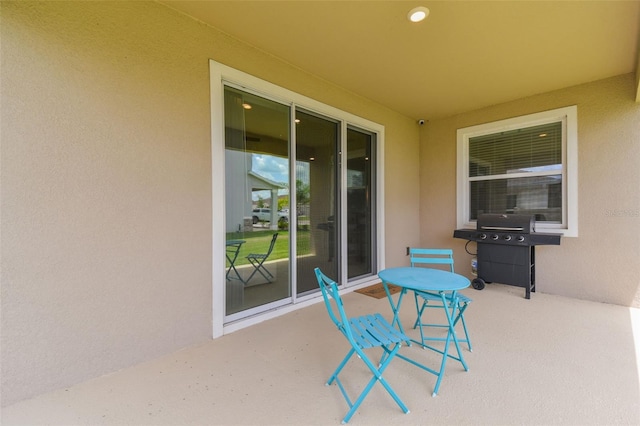 view of patio with area for grilling