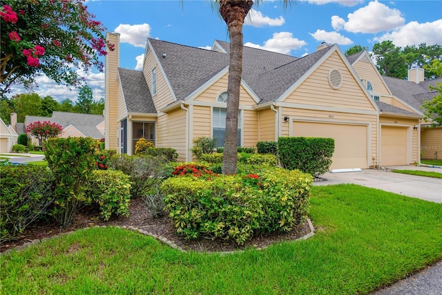 view of front facade with a front yard