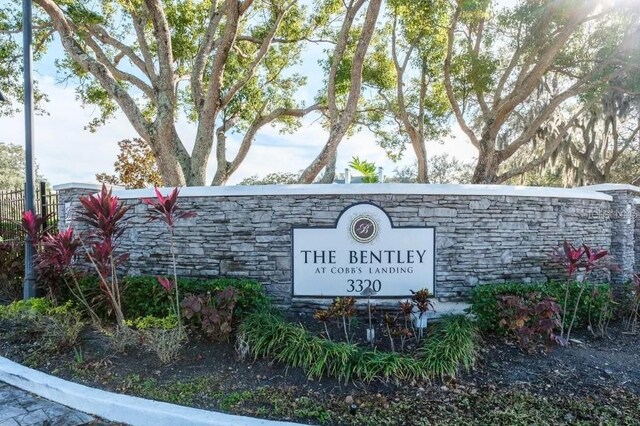 view of community sign