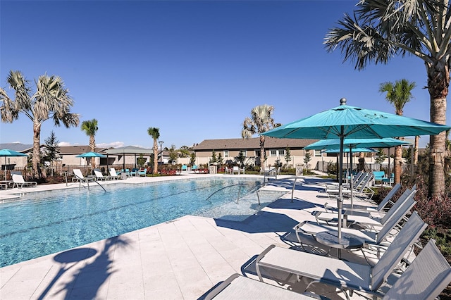 view of pool with a patio