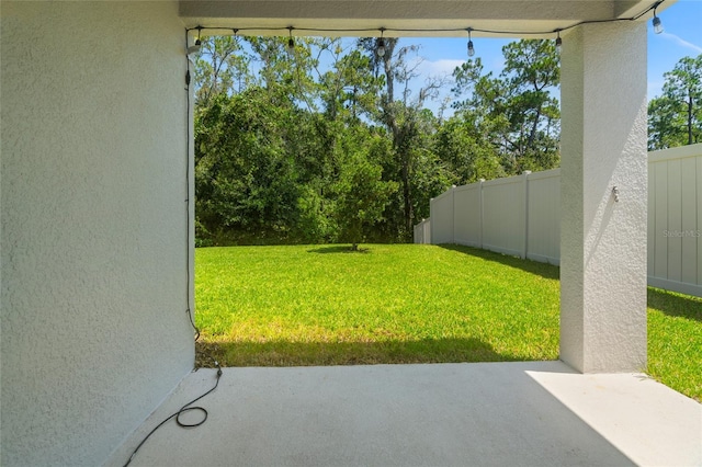 view of yard with a patio area