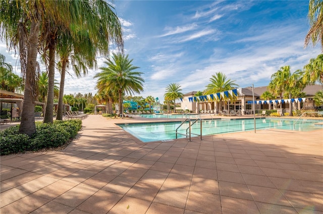 view of pool featuring a patio area