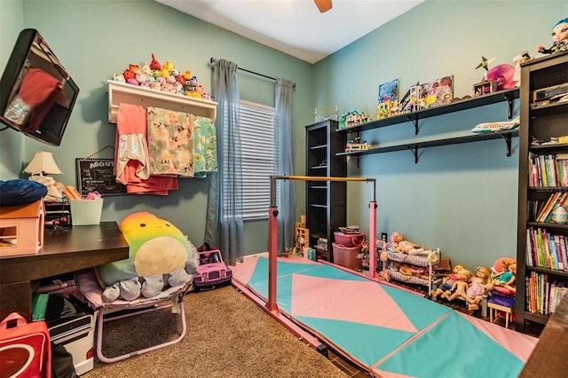 game room with carpet floors