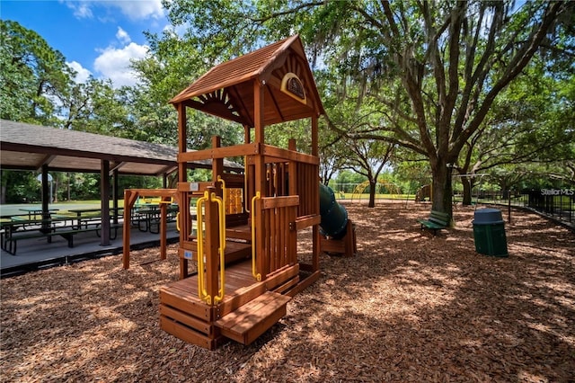 view of jungle gym