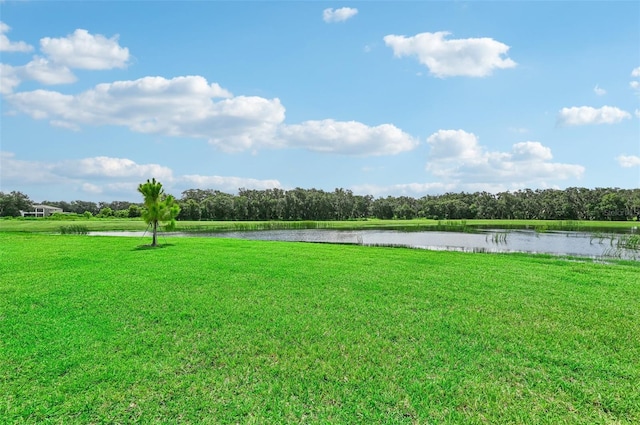 view of yard featuring a water view