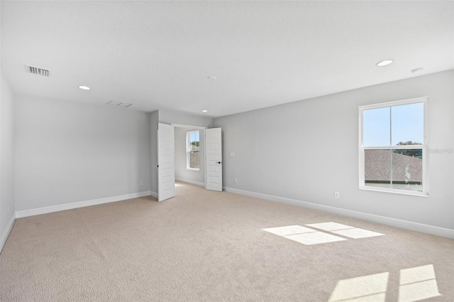 carpeted empty room featuring a wealth of natural light