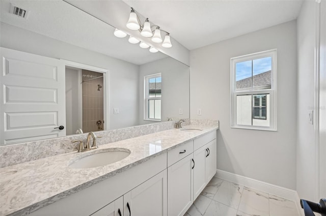 bathroom with vanity and a healthy amount of sunlight