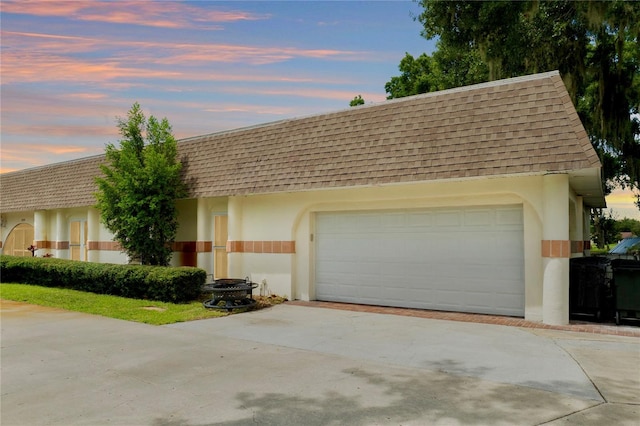 view of front of house with a garage