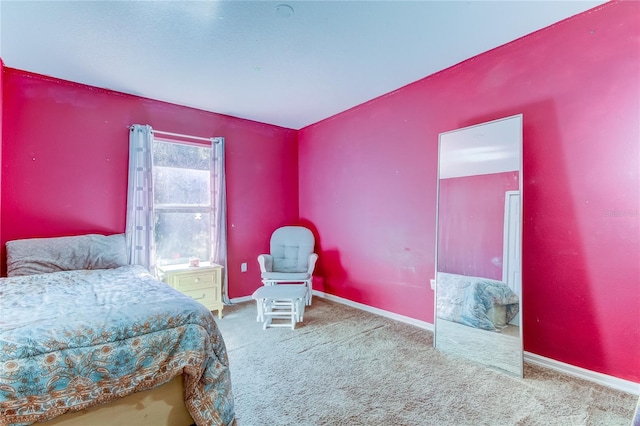 bedroom with carpet