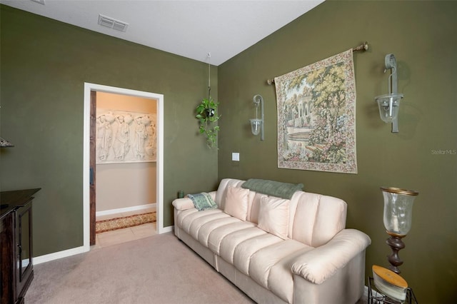 view of tiled living room