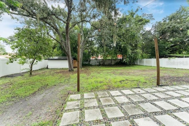 view of yard with a patio area