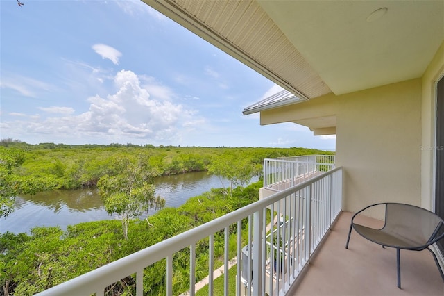 balcony with a water view
