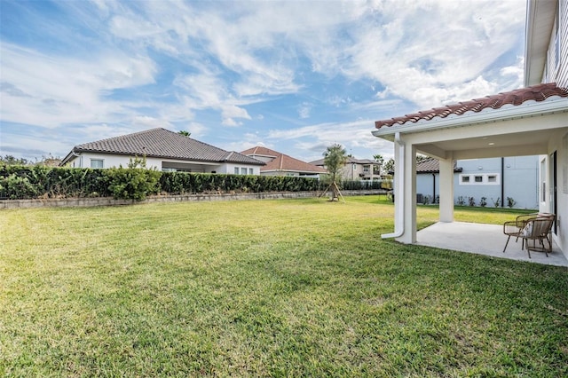 view of yard featuring a patio area