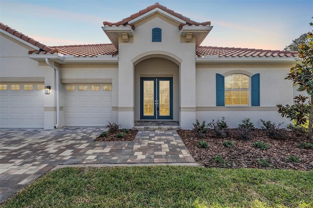 view of front of property with french doors