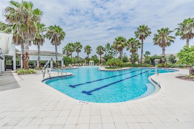 view of pool featuring a patio