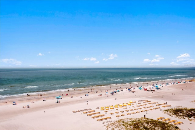 view of water feature featuring a beach view