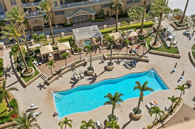 view of pool featuring a patio area