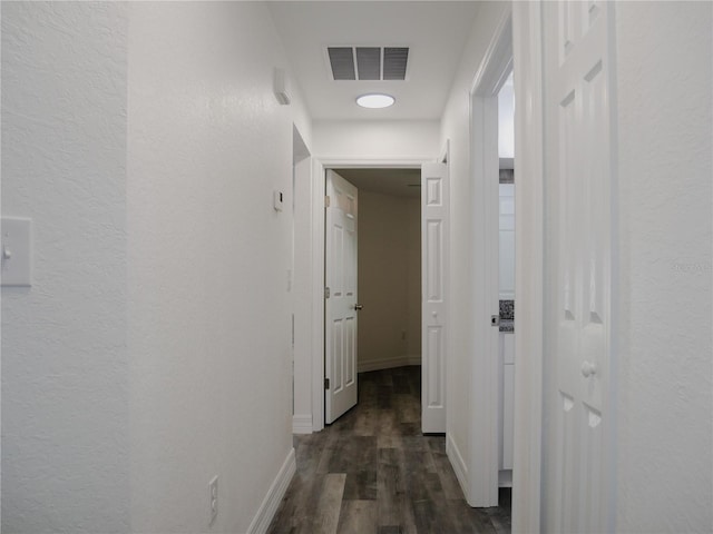 hallway featuring dark hardwood / wood-style floors