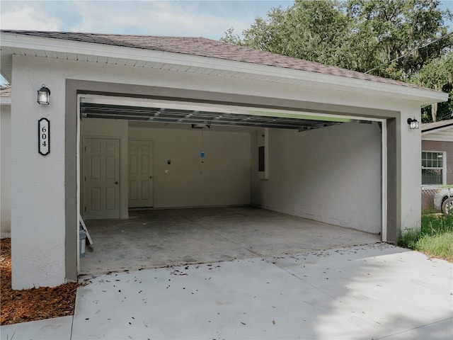 garage featuring electric panel