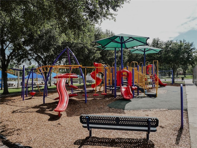 view of community jungle gym