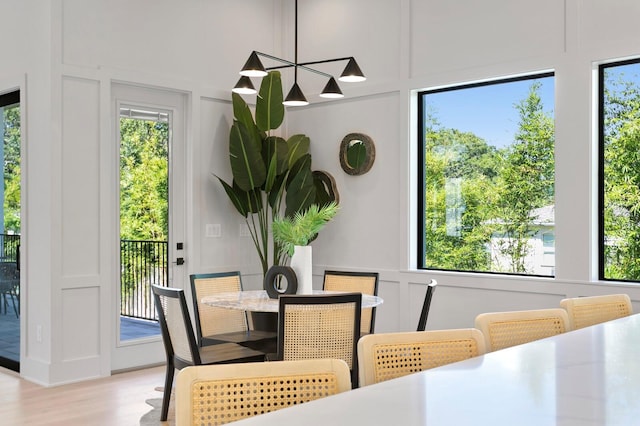 dining room featuring light wood-type flooring