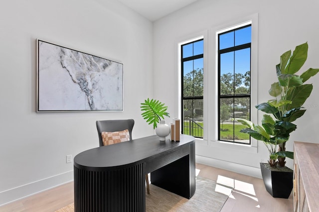 office featuring light wood-type flooring