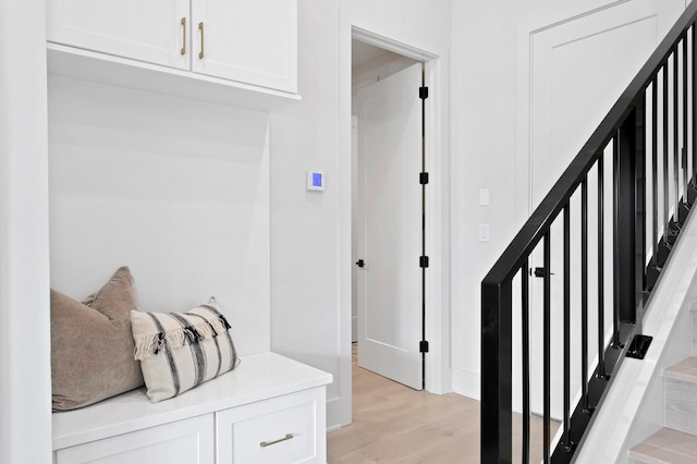 mudroom with light wood-type flooring