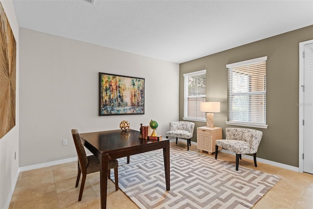 office area featuring light tile patterned floors