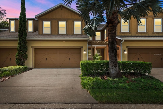 view of front of home with a garage