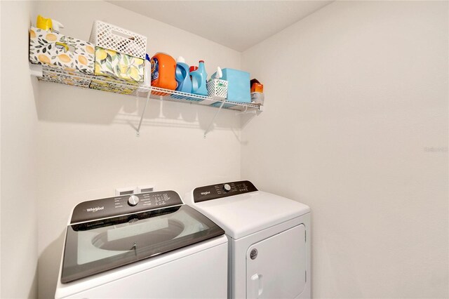 laundry room featuring washer and dryer