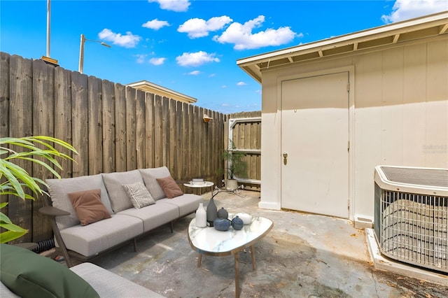 view of patio / terrace with ac unit and an outdoor hangout area