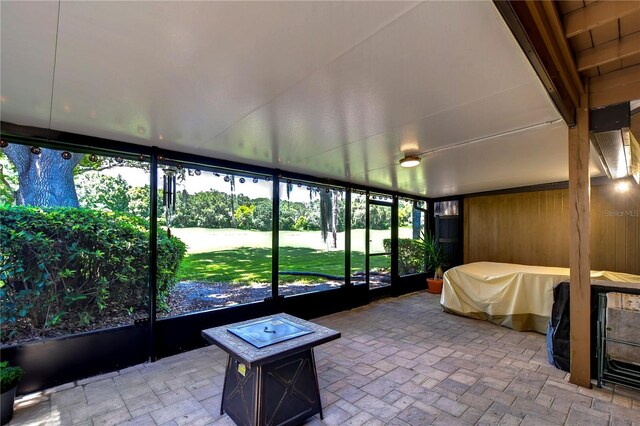 view of unfurnished sunroom