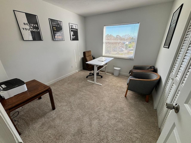 view of carpeted office