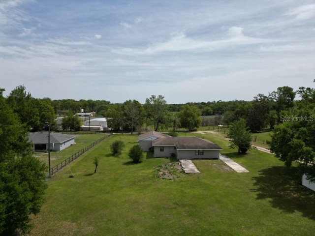 bird's eye view featuring a rural view